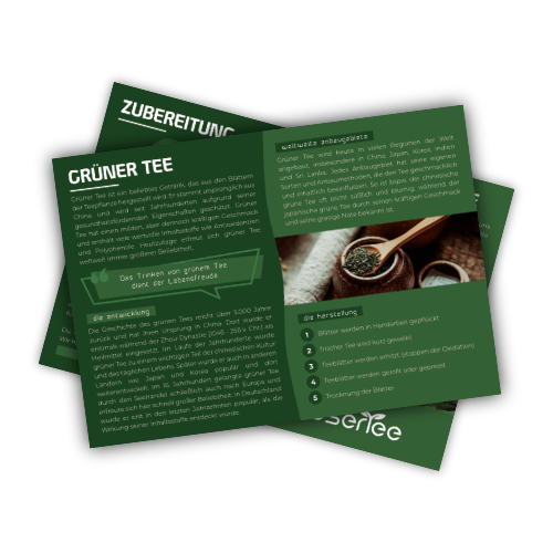 Tee Tasting Set (Grüner Tee) - Infokarte