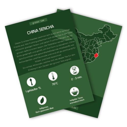 Tee Tasting Set (Grüner Tee) - Infokarte Teesorte